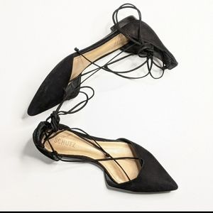 Schutz Naida Lace up D'Orsay flats shoes women size 37